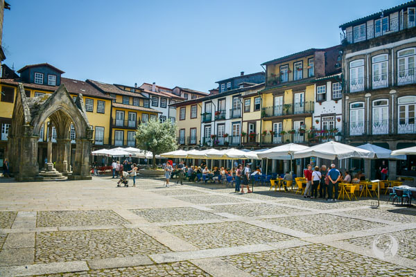 Main Square of Guimarães, an UNESCO World Heritage Site in Minho Portugal