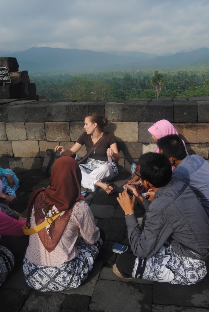 A Cruising Couple New Friends, Borobudur