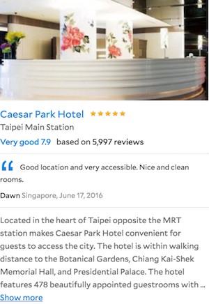 Ceaser Park Hotel Taipei