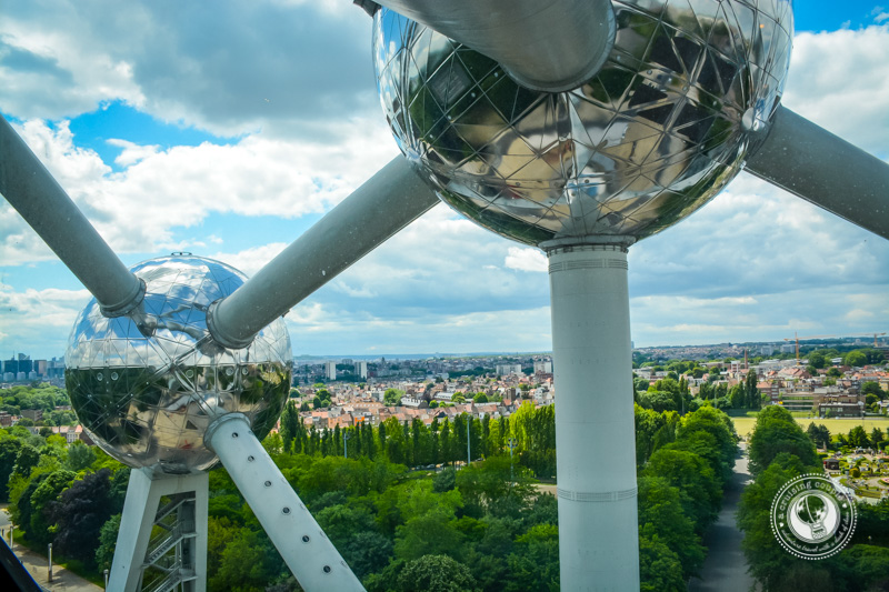 The view from the top of Atomium in Brussels Belgium