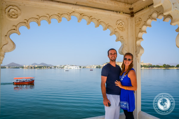 A Cruising Couple on Floating Palace in Udaipur India