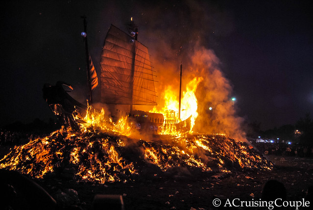 Boat Burning Festival Taiwan Boat Up In Flames
