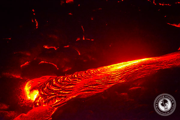 Lava Flowing From Kilauea Volcano Big Island Hawaii