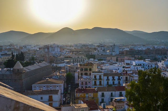 Sunset over Ibiza City